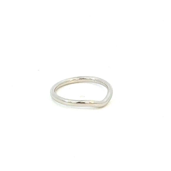 Tiffany & Co Platinum Wave Band Ring 6.5 By Elsa Peretti 2.2 mm Estate TIF923 - Picture 3 of 9